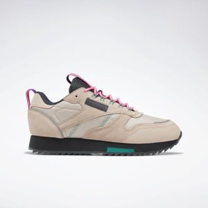 Adidasy Damskie Reebok Classic Leather Ripple Trail Szare/Różowe PL 23IXOGM